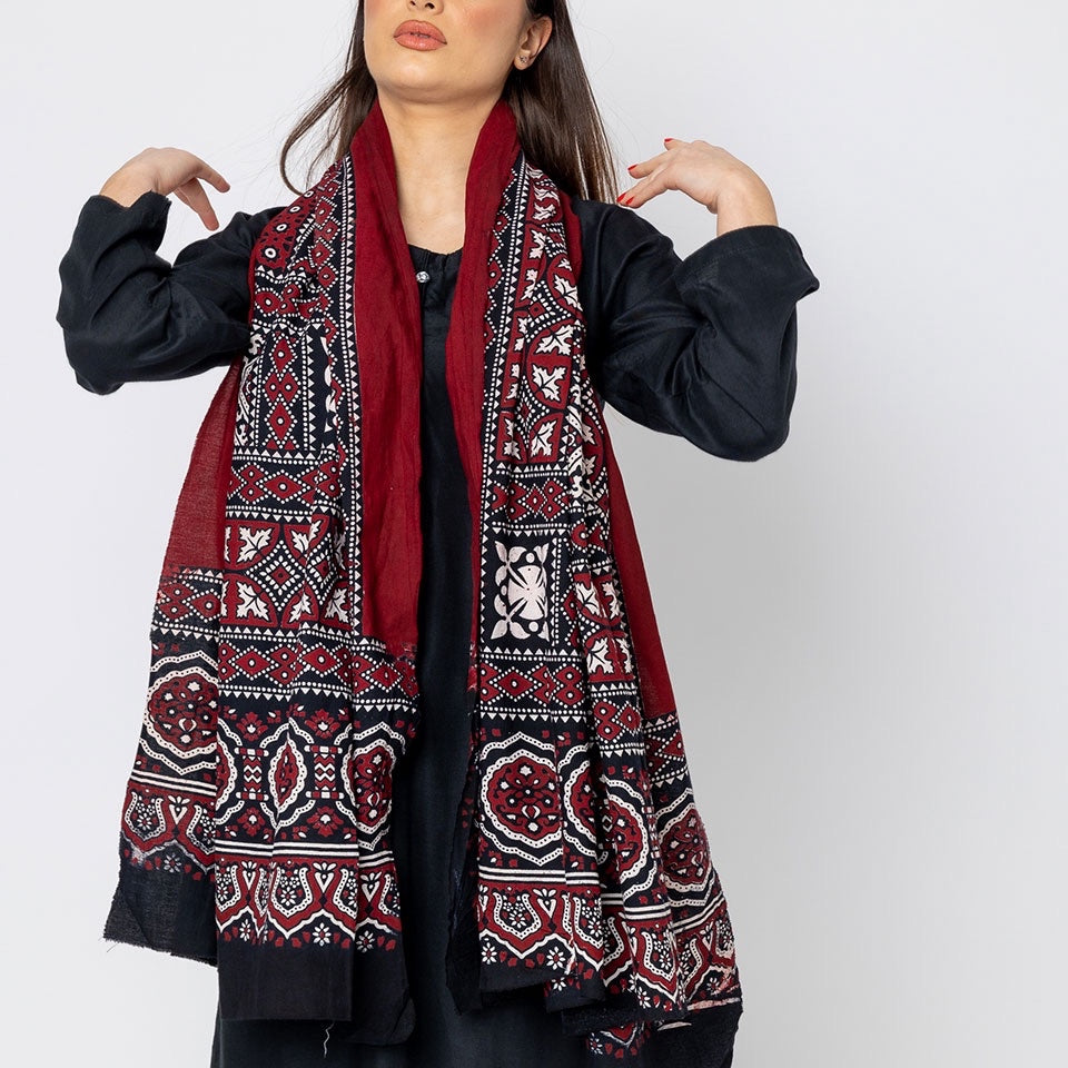 Chandio Heritage Ajarak Scarf - Artisan Crafted | Premium Finish | Unisex